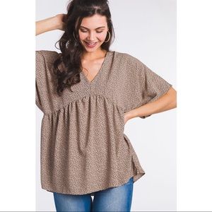 Micro Leopard Babydoll Top